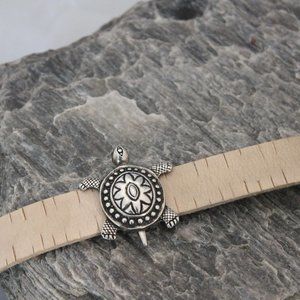 Handmade, Leather Turtle Bracelet